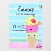 アイスクリーム店バンパーティーショップイベントフードバンブー ウィンドウサイン (シート)