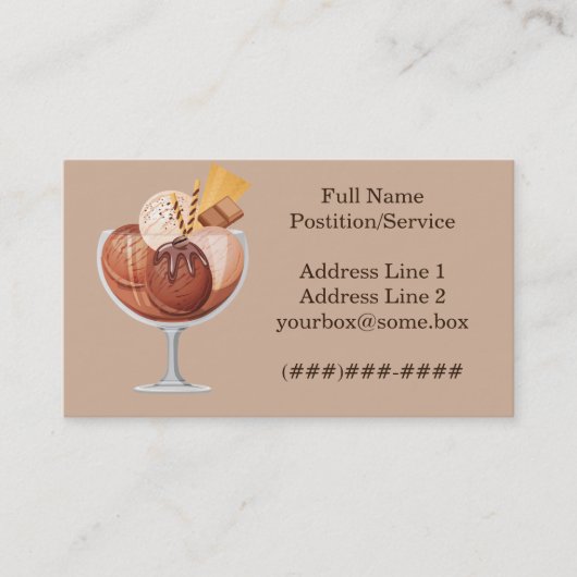 アイスクリーム店 名刺 (正面)