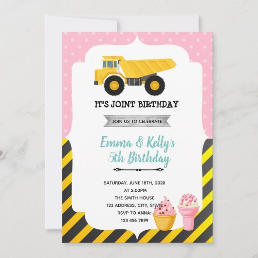 アイスクリーム建築ジョイントパーティー 招待状 (正面)