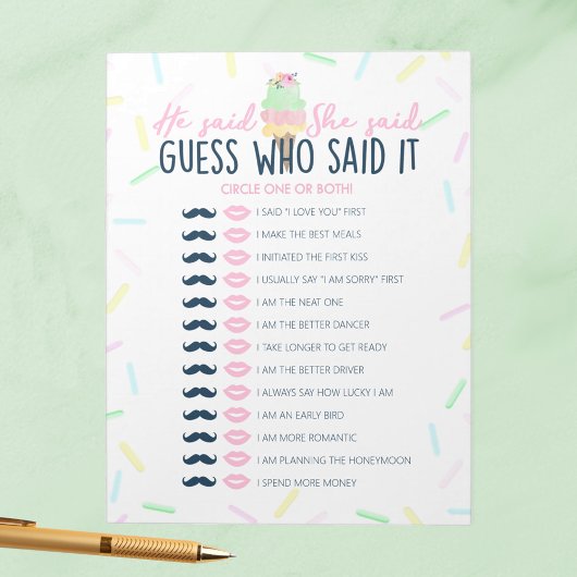 アイスクリーム彼は彼女はシャワーゲームパックと言った ノートパッド