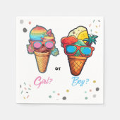 アイスクリーム性別の表示パーティー スタンダードカクテルナプキン (正面)