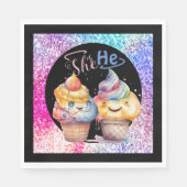 アイスクリーム性別の表示パーティー スタンダードランチョンナプキン (正面)