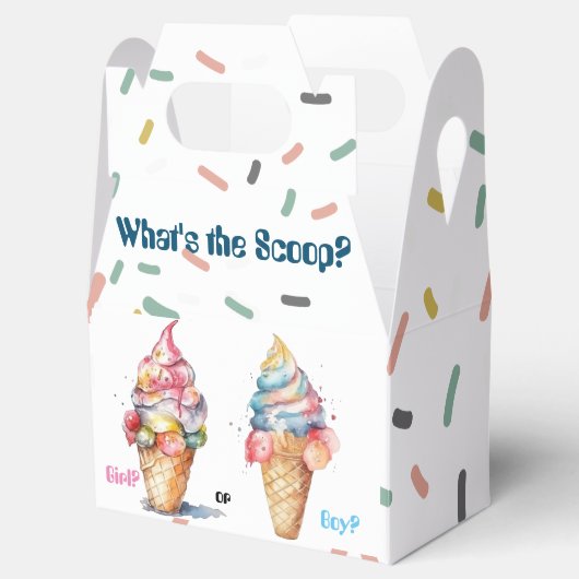アイスクリーム性別の表示パーティー フェイバーボックス (オープン)