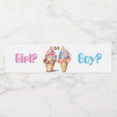 アイスクリーム性別の表示パーティー ペットボトルラベル (シングルラベル)