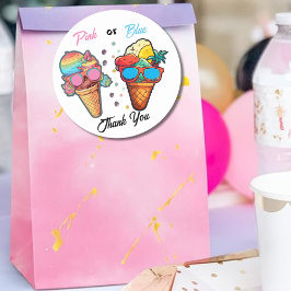 アイスクリーム性別の表示パーティー ラウンドシール