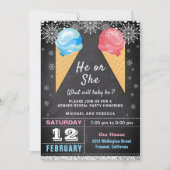 アイスクリーム性別の表示パーティー 招待状 (正面)