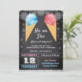 アイスクリーム性別の表示パーティー 招待状 (スタンド正面)