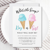 アイスクリーム性別の表示パーティー 招待状