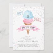 アイスクリーム性別の表示パーティー 招待状 (正面)