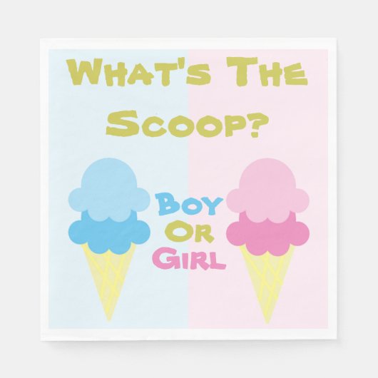 アイスクリーム性別の表示 スタンダードランチョンナプキン (正面)
