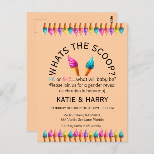 アイスクリーム性別の表示 ポストカード (正面/裏面)