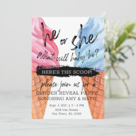 アイスクリーム性別の表示 招待状