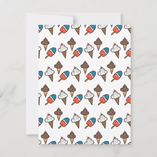 アイスクリーム愛国の誕生日パーティー サンキューカード (裏面)