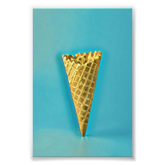 アイスクリーム愛好家のためのワッフルコーン フォトプリント (正面)