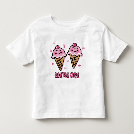 アイスクリーム我々は双子の女の子の一人 トドラーTシャツ (正面)