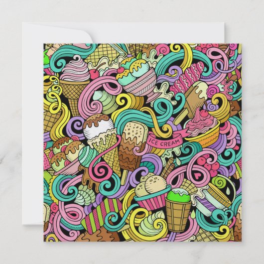 アイスクリーム抗し難いパーティの招待状 招待状 (正面)