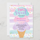 アイスクリーム招待状2つの甘い2番目の誕生日 招待状 (正面)