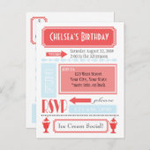 アイスクリーム招待状 インビテーションポストカード (正面/裏面)