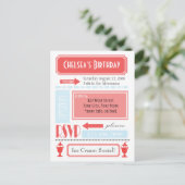 アイスクリーム招待状 インビテーションポストカード (スタンド正面)