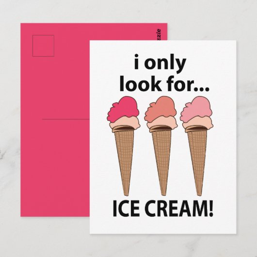 アイスクリーム探し アイスクリームだけ探し回る ポストカード (正面/裏面)