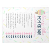 アイスクリーム推測誰が赤ちゃんシャワーのゲームパック ノートパッド (正面)