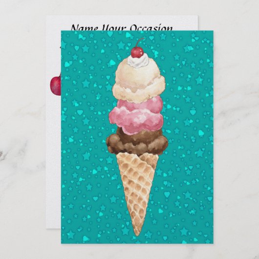 アイスクリーム改訂版 – SRF 招待状 (正面/裏面)