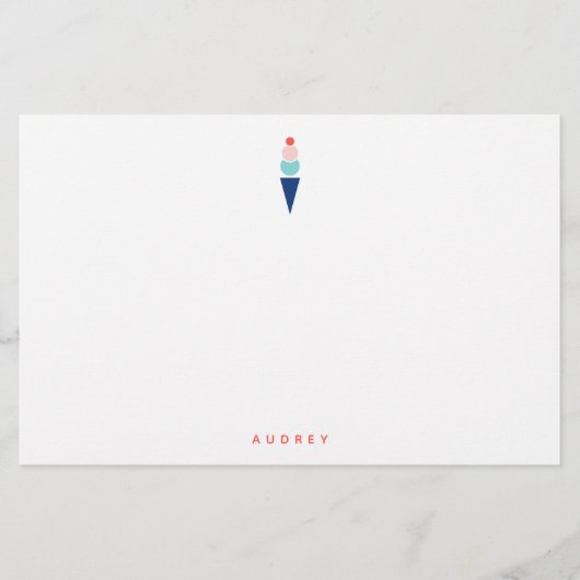 アイスクリーム文房具 便箋 (正面)