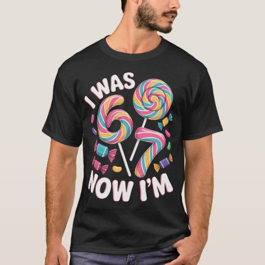 アイスクリーム柄 7歳の誕生日おめでとう Tシャツ (正面)
