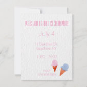 アイスクリーム水彩パーティの招待状 招待状 (裏面)