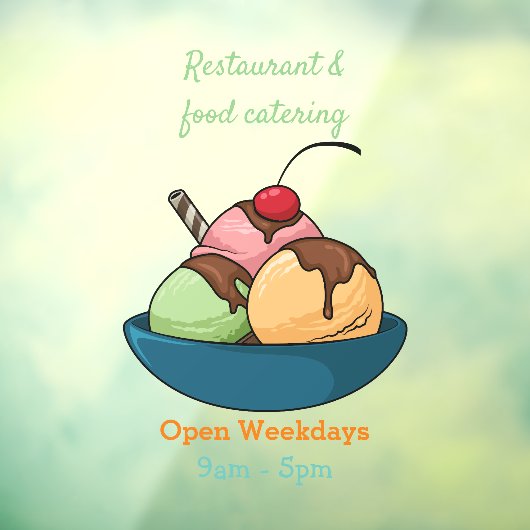 アイスクリーム漫画イラストレーション ウィンドウサイン (シート3)