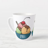 アイスクリーム漫画イラストレーション カフェラテマグ (左アングル)