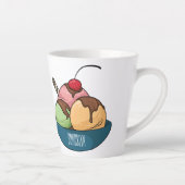 アイスクリーム漫画イラストレーション カフェラテマグ (右)