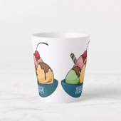 アイスクリーム漫画イラストレーション カフェラテマグ (正面)