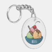 アイスクリーム漫画イラストレーション キーホルダー (正面左)