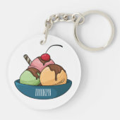 アイスクリーム漫画イラストレーション キーホルダー (裏面)