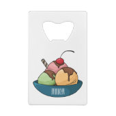 アイスクリーム漫画イラストレーション クレジットカード栓抜き (裏面)