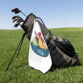 アイスクリーム漫画イラストレーション ゴルフタオル (グリーン)