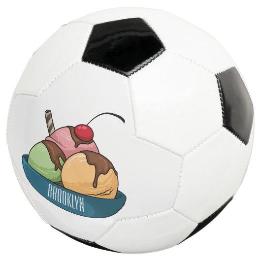 アイスクリーム漫画イラストレーション サッカーボール (3/4)