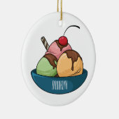 アイスクリーム漫画イラストレーション セラミックオーナメント (右)