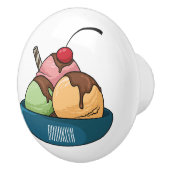 アイスクリーム漫画イラストレーション セラミックノブ (右)