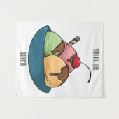 アイスクリーム漫画イラストレーション タペストリー (正面(横))