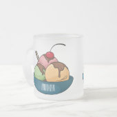 アイスクリーム漫画イラストレーション フロストグラスマグカップ (正面左)