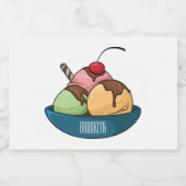 アイスクリーム漫画イラストレーション フードラベル (シングルラベル)