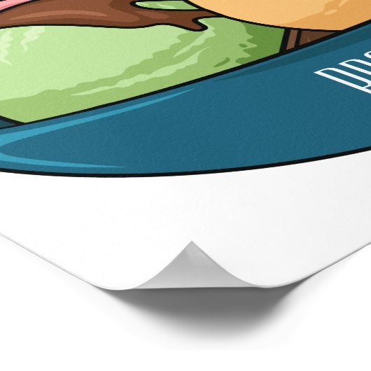 アイスクリーム漫画イラストレーション ポスター (角)