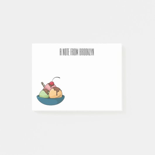 アイスクリーム漫画イラストレーション ポストイット (正面)