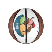 アイスクリーム漫画イラストレーション ミニバスケットボール (縦)