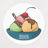 アイスクリーム漫画イラストレーション ラベル (デザイン2)