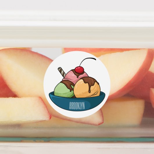 アイスクリーム漫画イラストレーション ラベル (貼付)