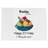 アイスクリーム漫画イラストレーション ラージペーパーバッグ (裏面)