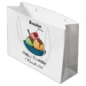 アイスクリーム漫画イラストレーション ラージペーパーバッグ (裏面アングル)